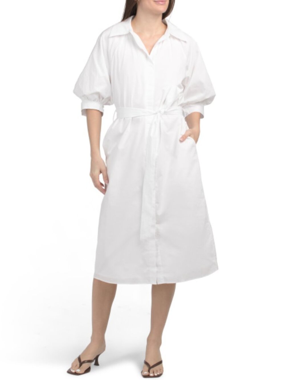 ENDLESS ROSE Shirred Detail Short Sleeve Shirt Dress